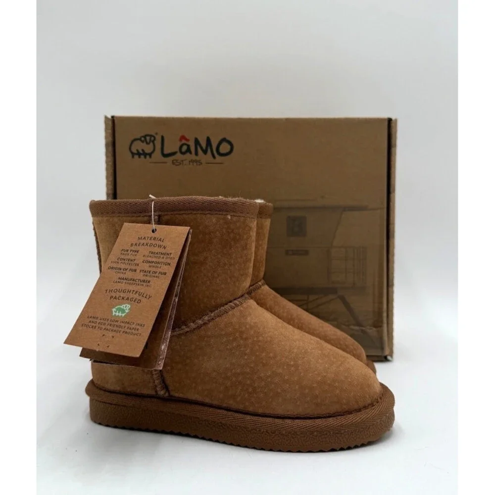 LAMO KORA TODDLER'S NEW Short Suede Ankle Boot Chestnut Multiple Sizes